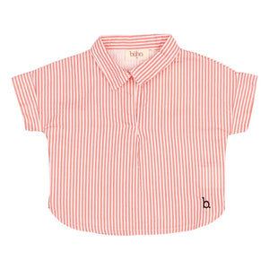 Búho - Camisa de seersucker a rayas | Rojo