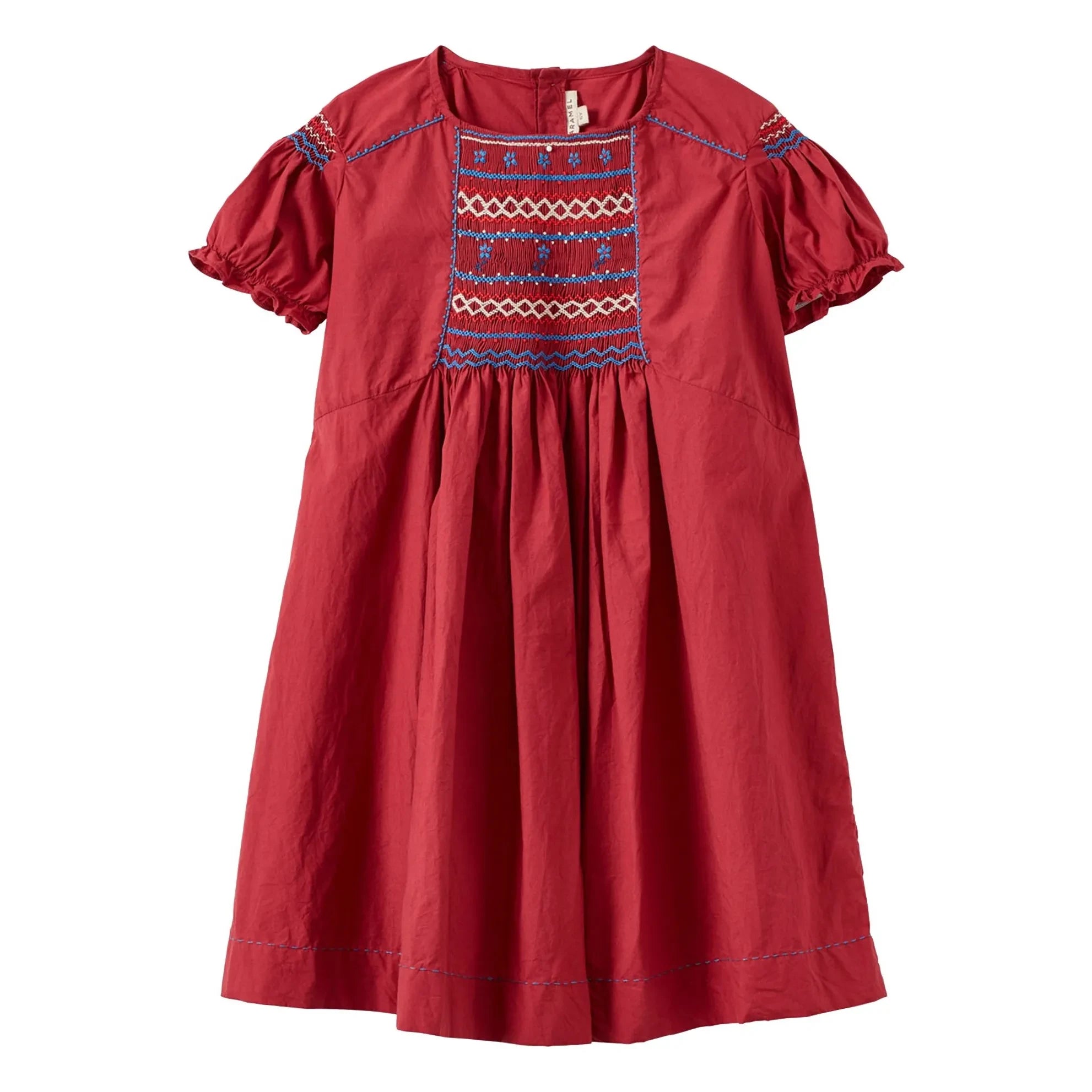 Caramel - Vestido fruncido de moringa | Rojo cereza