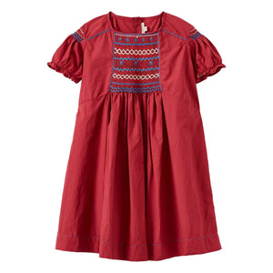 Caramel - Vestido fruncido de moringa | Rojo cereza