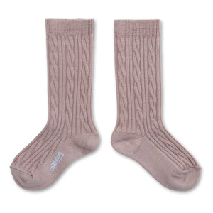 Collégien - Calcetines altos de lana merino Alix | Rosa palo