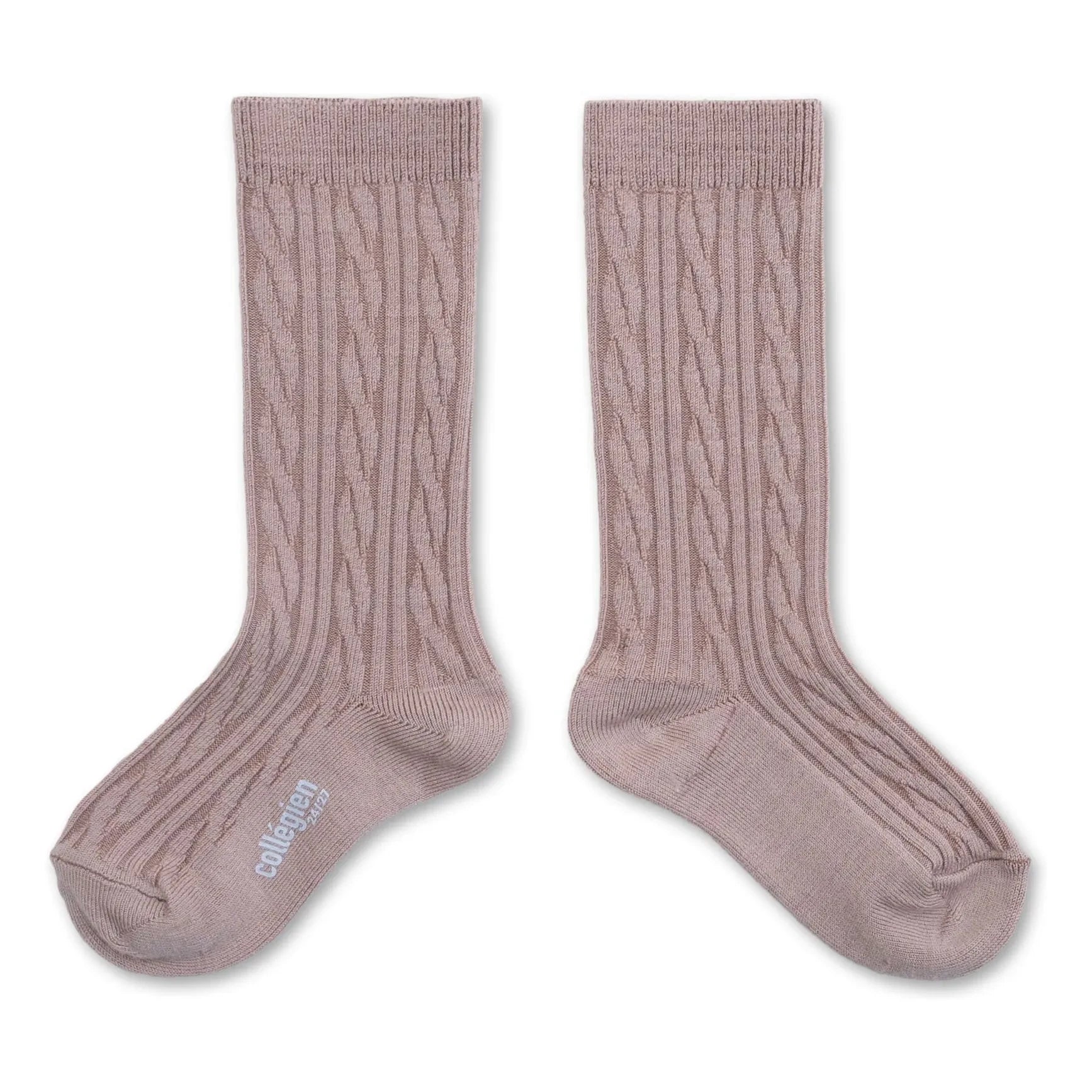 Collégien - Calcetines altos de lana merino Alix | Rosa palo