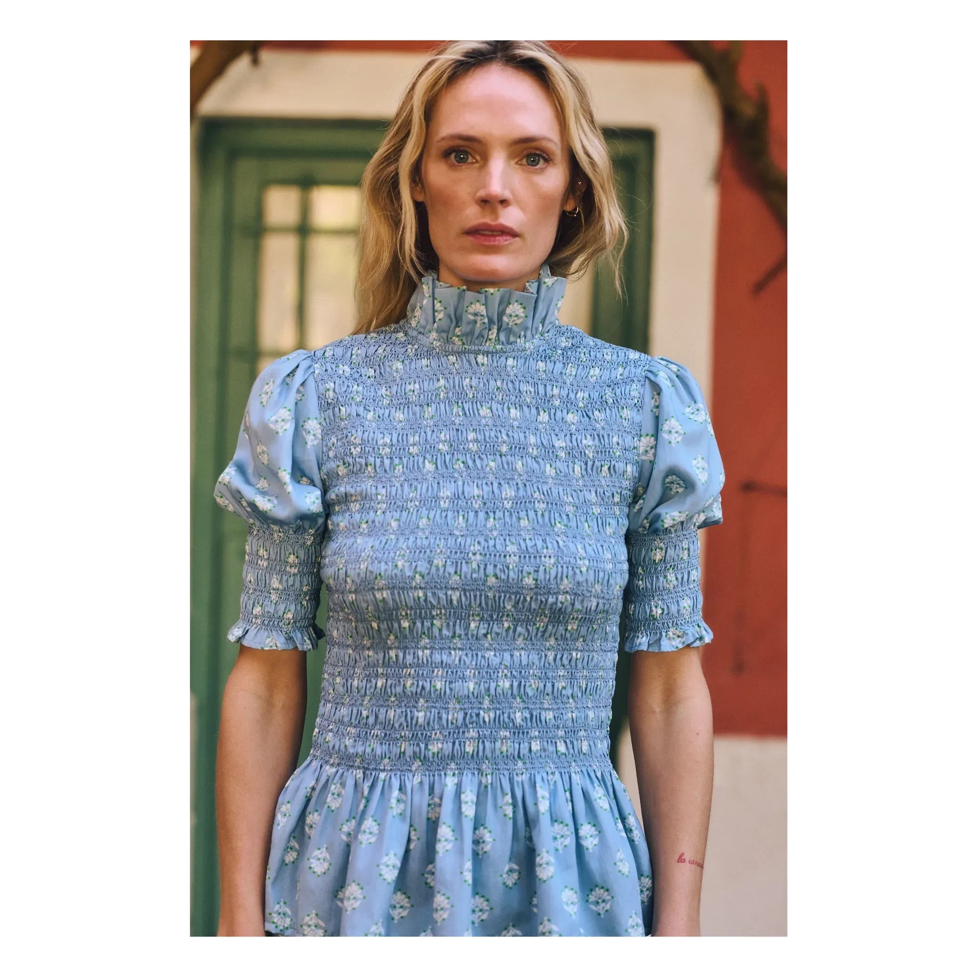 Maria de la Orden - Blusa de algodón Aleria SS | Azul