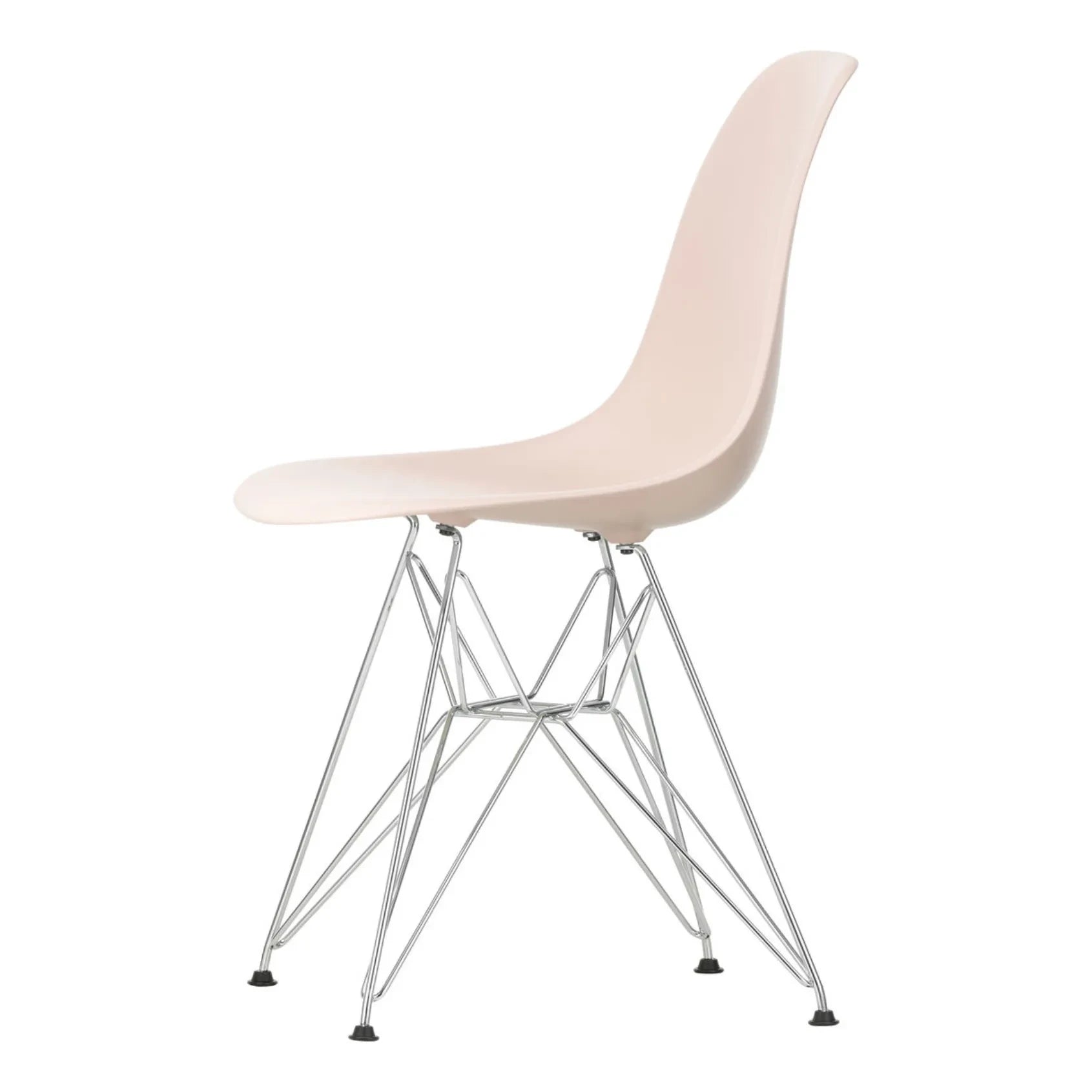 Vitra - DSR Silla de plástico - estructura cromada - Charles & Ray Eames | Rosa suave