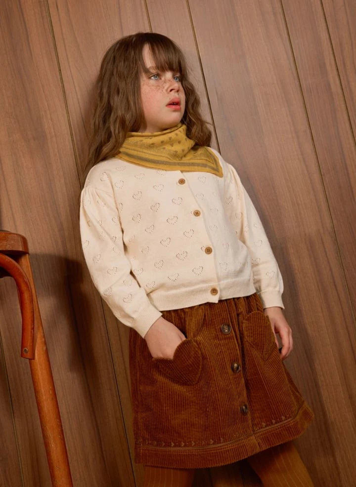 Bonton - Karamel Polka Kadife Etek