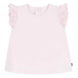 Petit Bateau - Camiseta con bordado inglés | Rosa