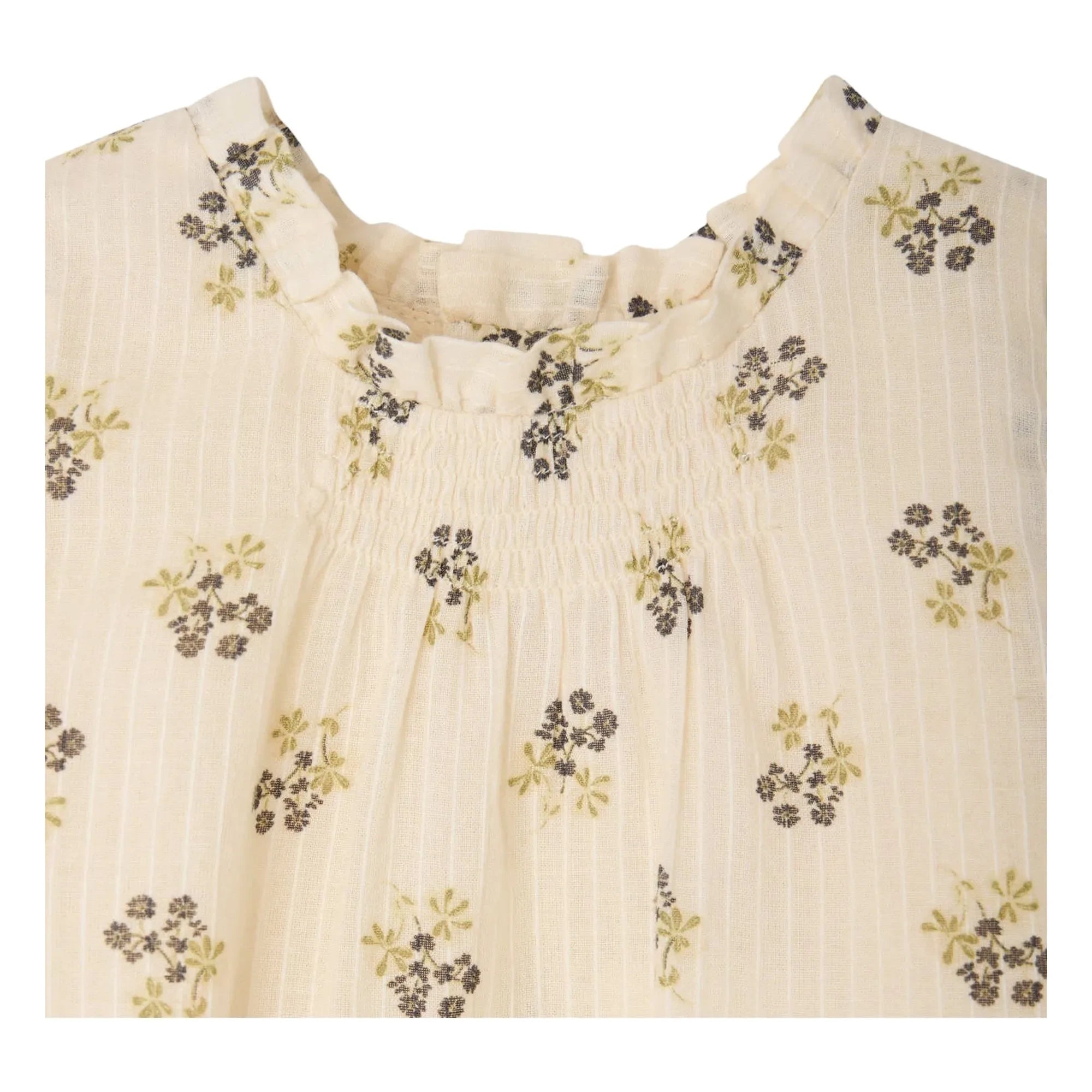 Bonpoint - Vestido de algodón orgánico Lucie Fleurie | Crudo