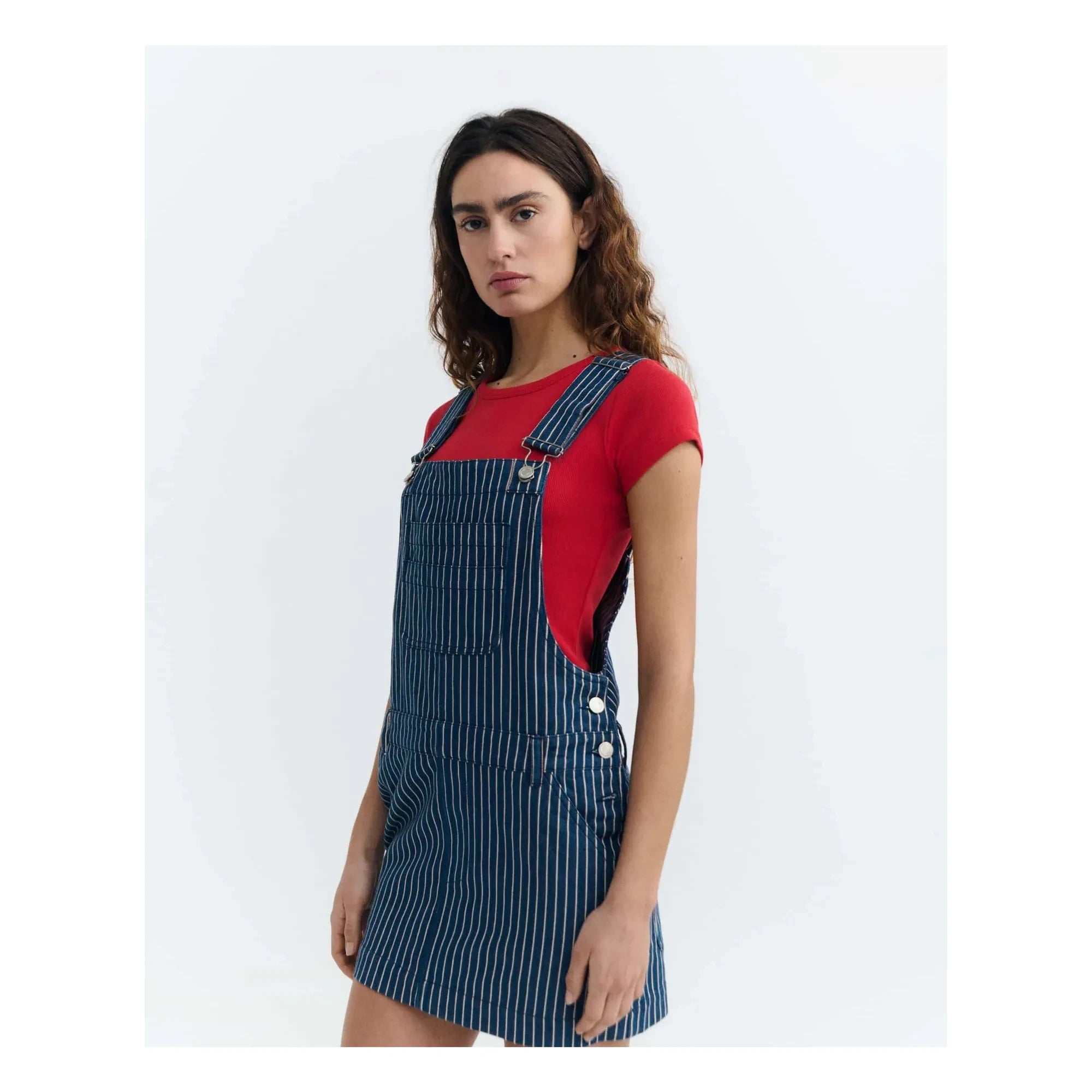 Thinking Mu - Vestido de algodón orgánico a rayas Rafaela | Azul