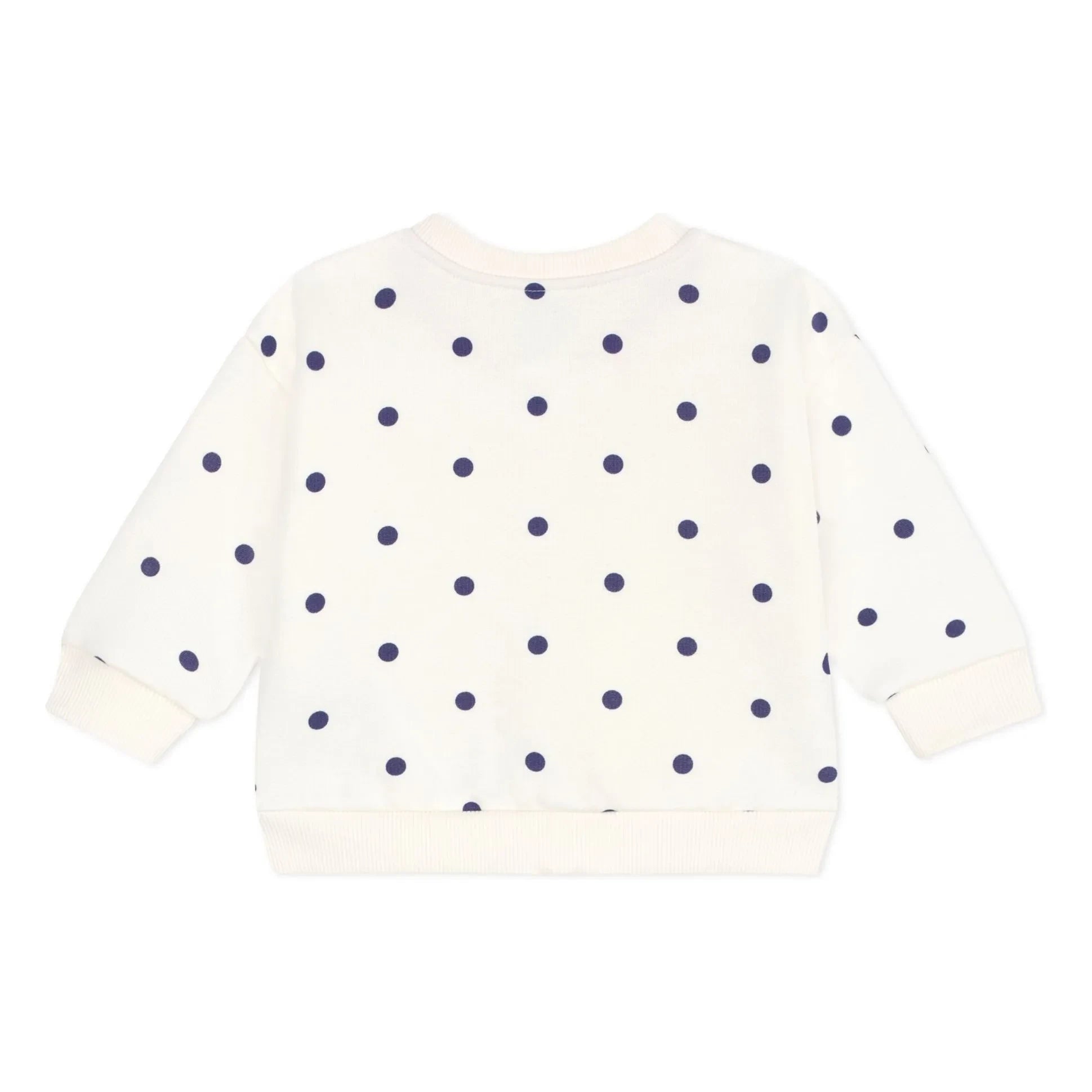 Petit Bateau - Chaqueta de punto de algodón con lunares | Crudo