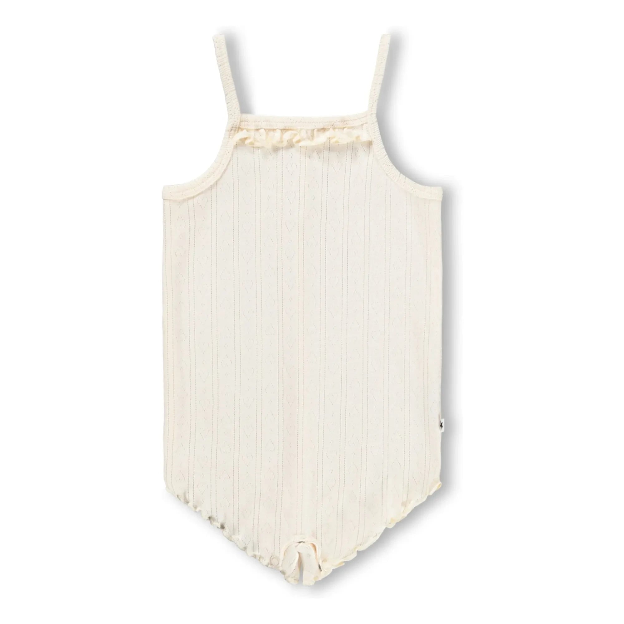 Molo - Pelele de algodón orgánico con estampado de corazón Florie | Marfil