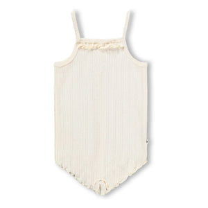 Molo - Pelele de algodón orgánico con estampado de corazón Florie | Marfil