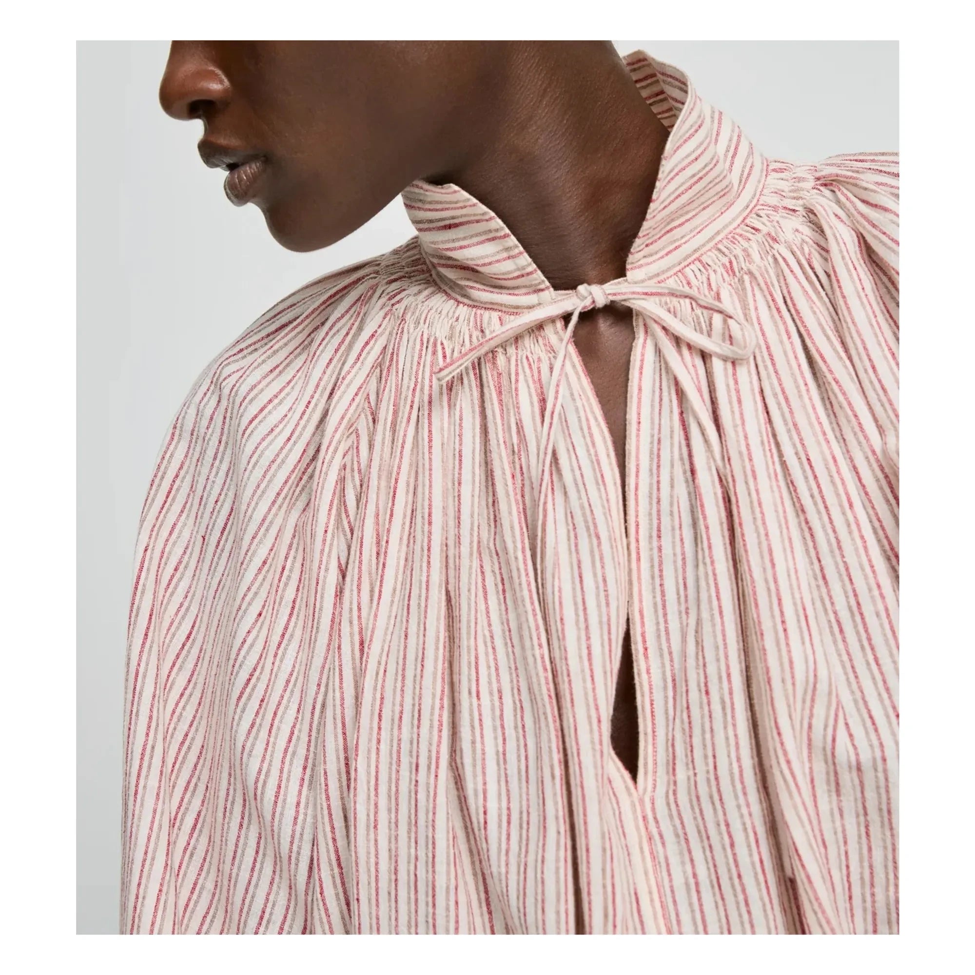 Laurence Bras - Blusa de algodón a rayas Wheela | Beige
