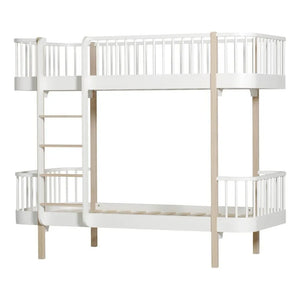 Oliver Furniture - Litera de Madera Color Roble con Escalera Frontal 90x200cm