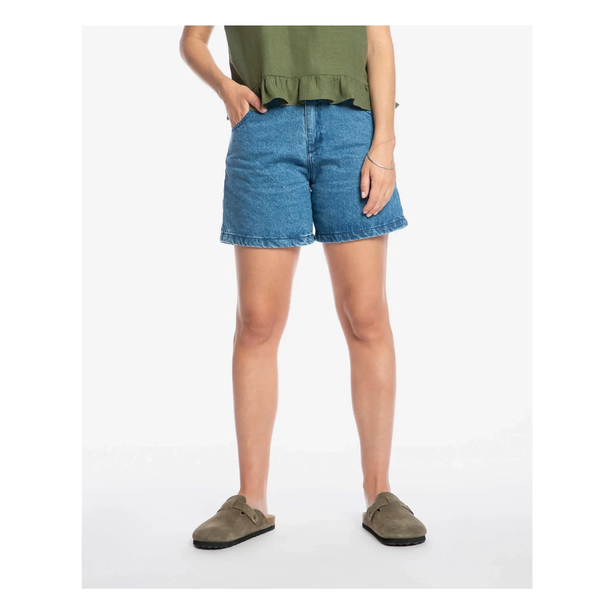 Matona - Pantalones cortos de algodón orgánico vaquero | Azul
