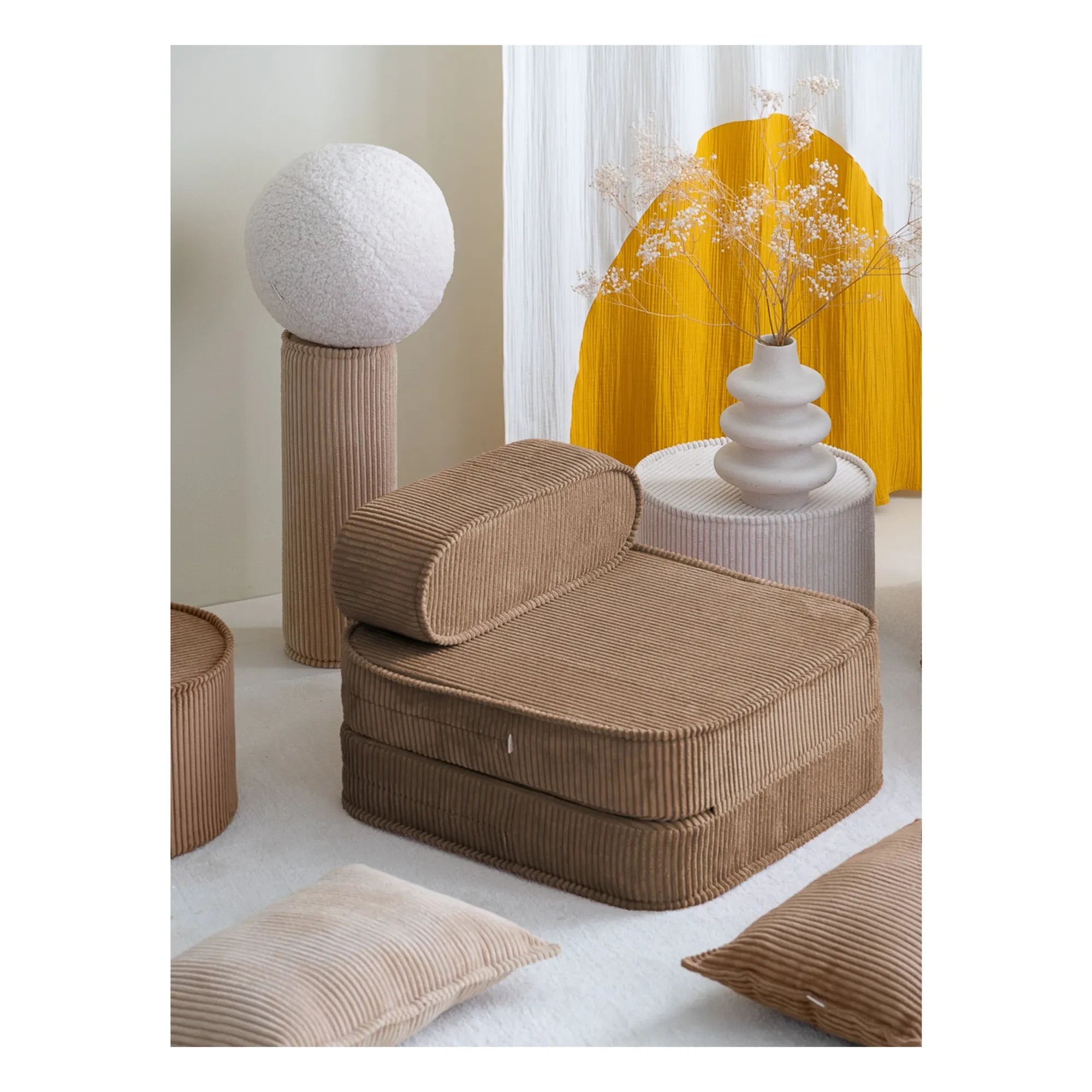 Wigiwama - Sillón para chimenea de terciopelo | Marrón