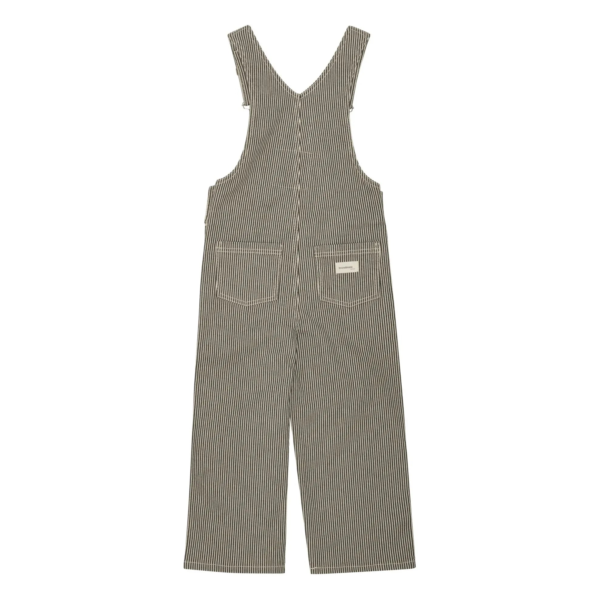 brunobruno nation - Pijama de algodón orgánico a rayas Harry | Verde oscuro