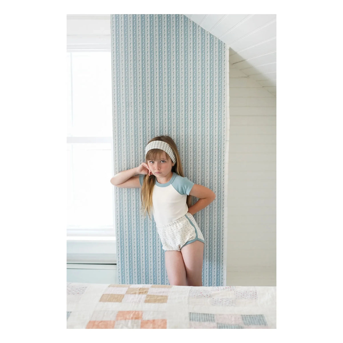 Soor Ploom - Camiseta de sóftbol de algodón orgánico bicolor | Azul hielo