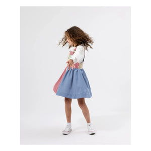 Goldie + Ace - Vestido peto a rayas con paneles | Rojo