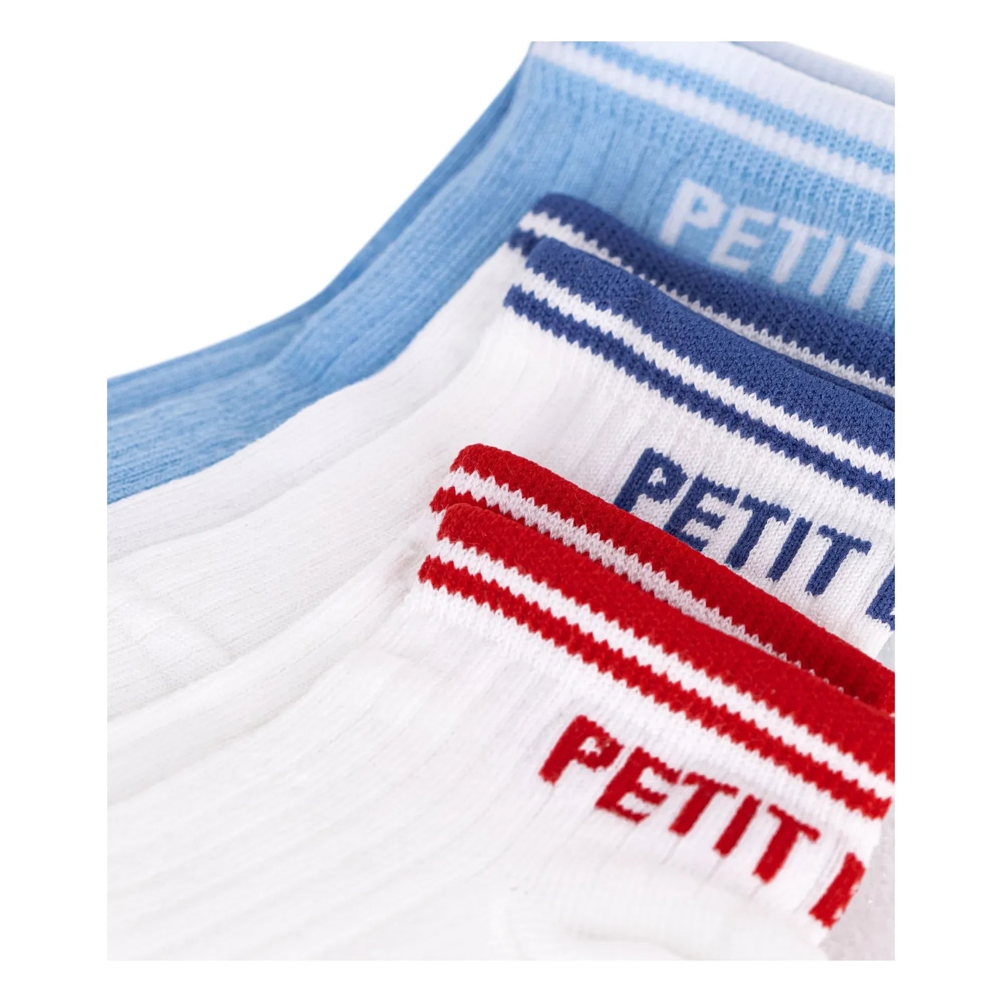 Petit Bateau - Set de 3 pares de calcetines deportivos tobilleros | Blanco