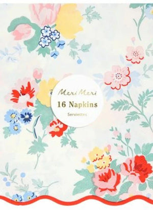 Meri Meri - Servilletas de Papel con Estampado Floral Vintage - Set de 16