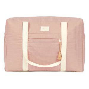 Nobodinoz - Bolso de maternidad de algodón orgánico impermeable Opéra | Rosa empolvado