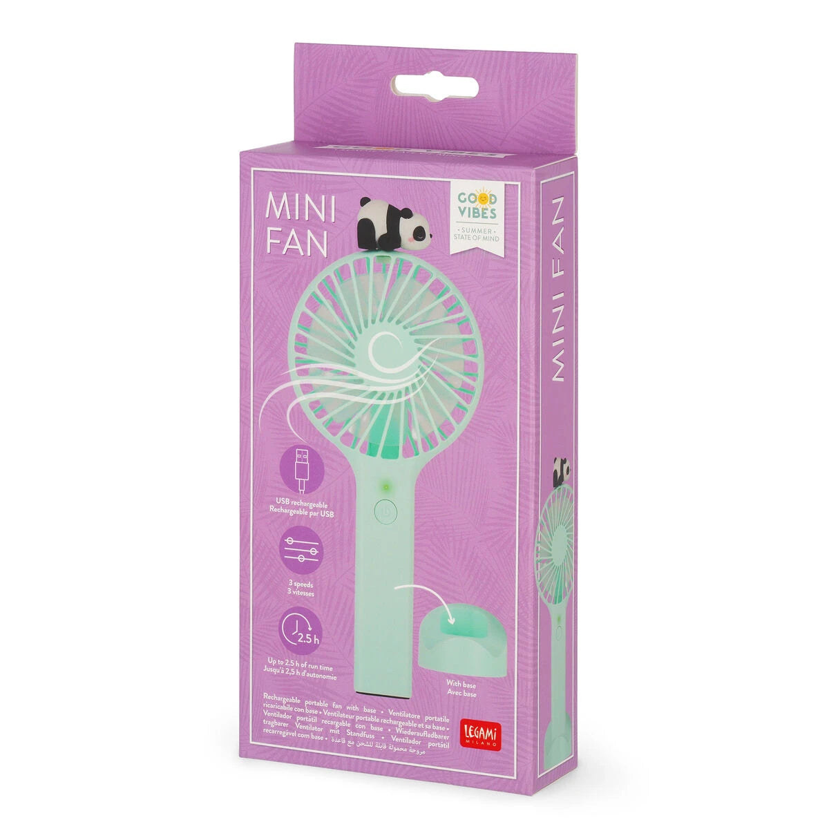 Legami - Rechargeable Portable Fan ile Base - Mini Fan