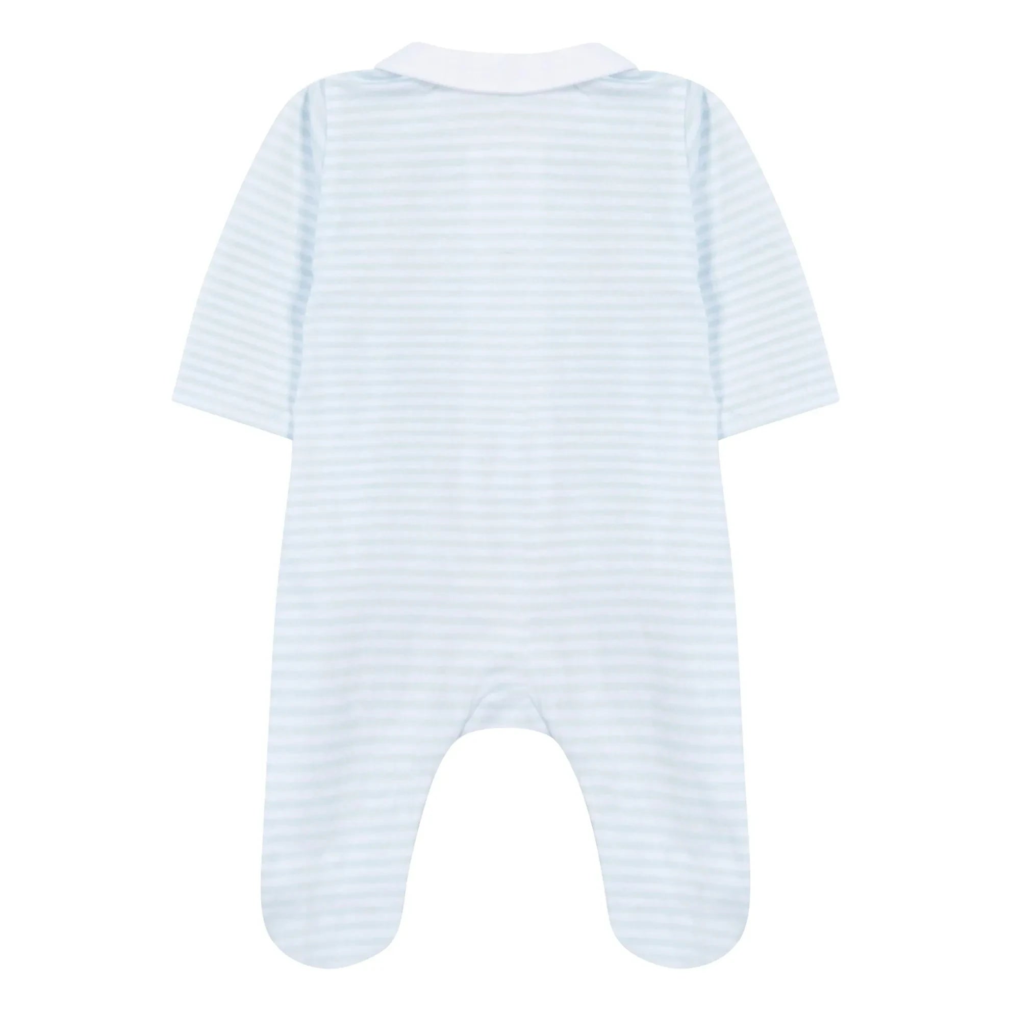 Tartine et Chocolat - Pijama de cuello con estampado animal de rayas | Azul claro