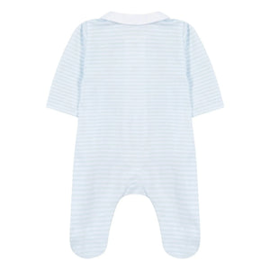 Tartine et Chocolat - Pijama de cuello con estampado animal de rayas | Azul claro