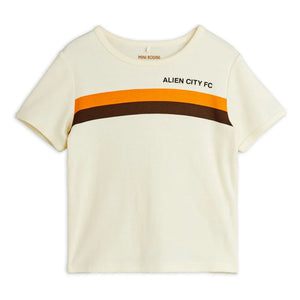 Mini Rodini - Camiseta de algodón orgánico Alien City 8 | Crudo