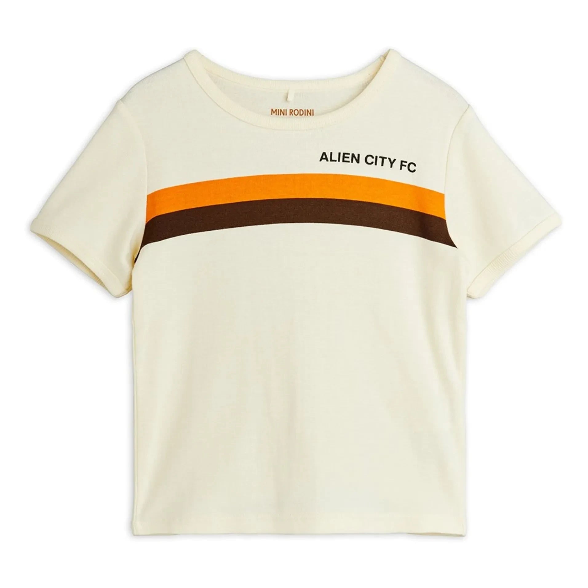 Mini Rodini - Camiseta de algodón orgánico Alien City 8 | Crudo