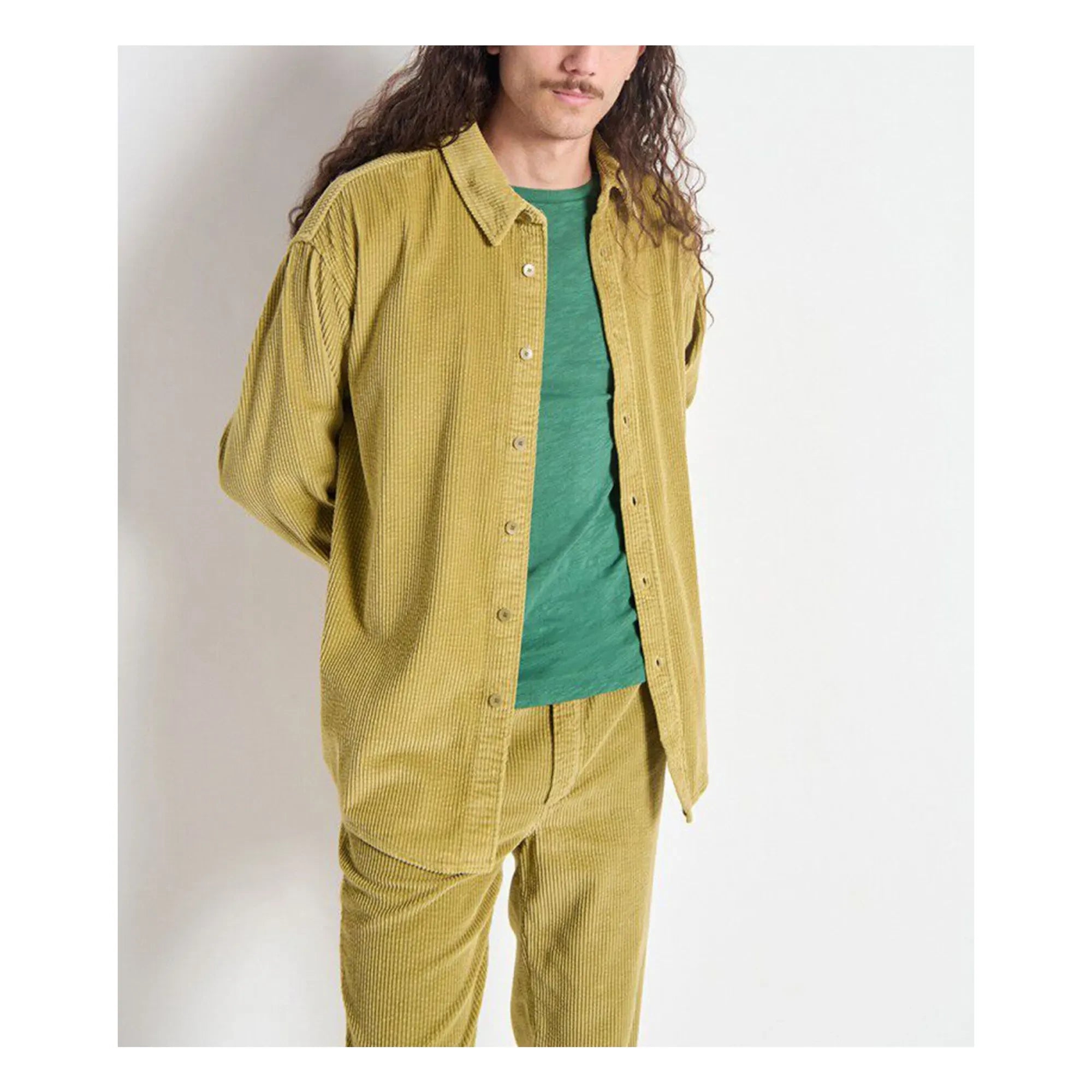 American Vintage - Camisa de terciopelo Padow | Caqui claro