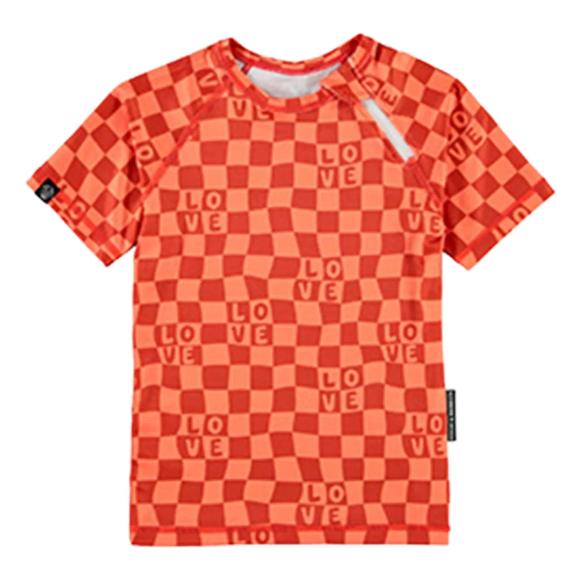 Beach & Bandits - Camiseta anti-UV de cuadros Love Fibras recicladas | Coral