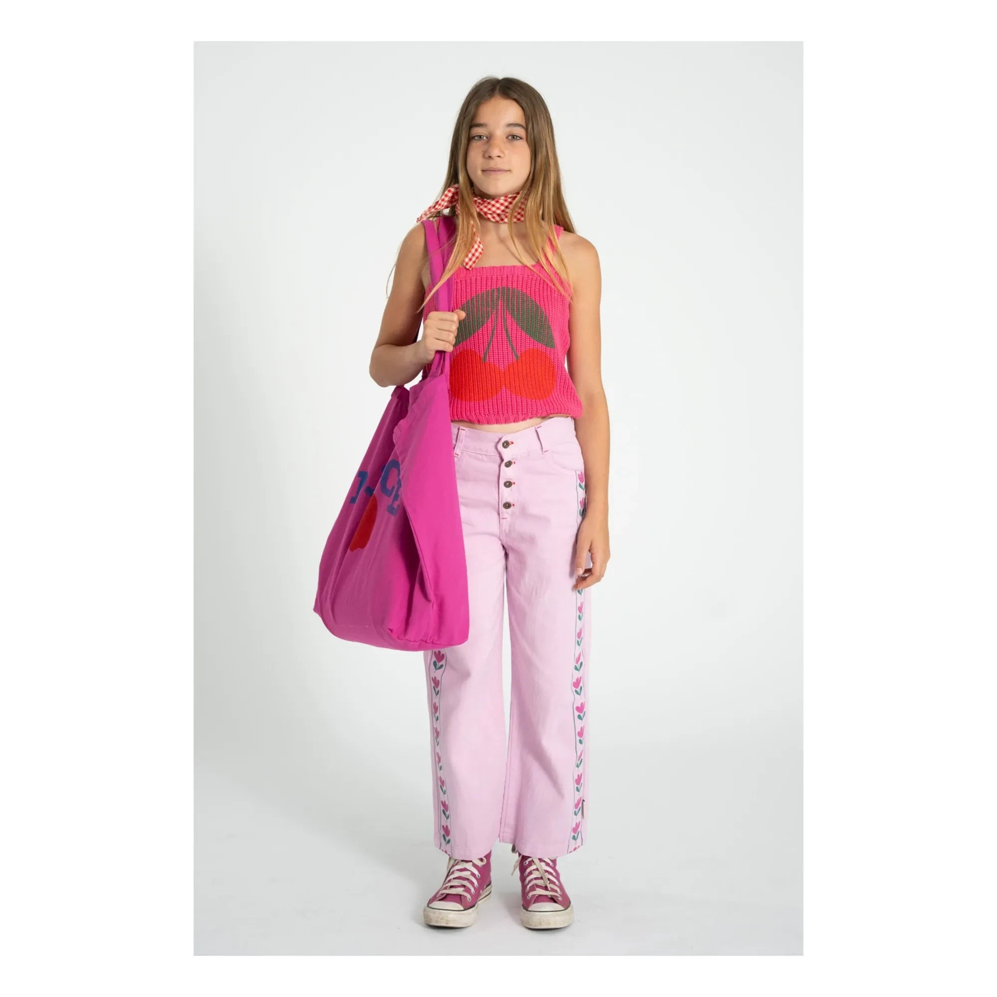 Piupiuchick - Pantalón Flare Fleuri Twill | Rosa