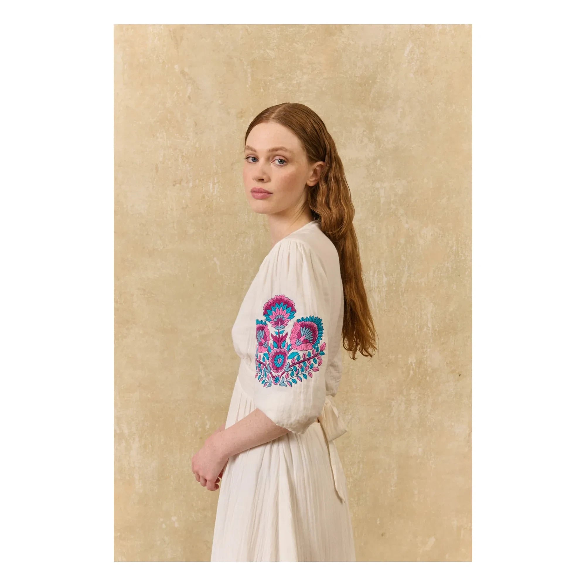 Louise Misha - Vestido de algodón orgánico Aurelia | Blanco