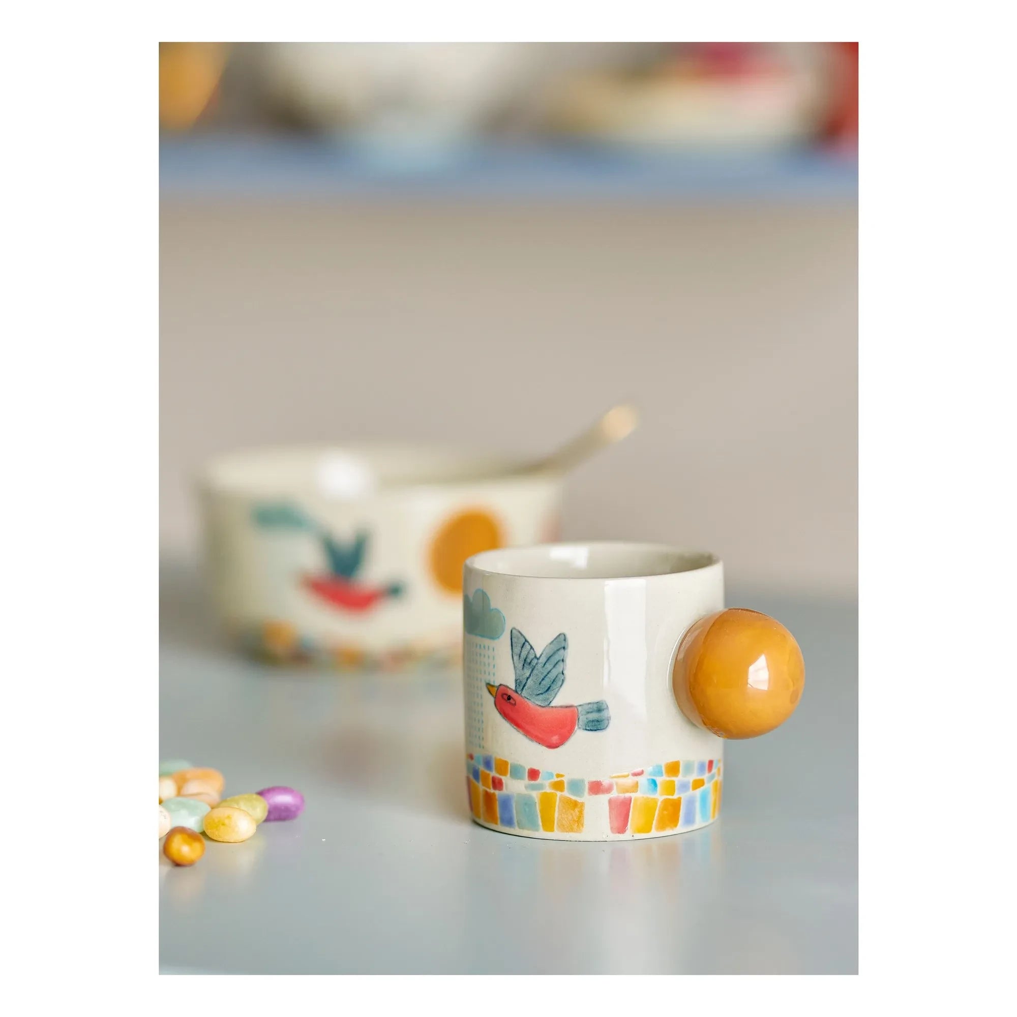 Bloomingville Mini - Taza de cerámica de gres Colorine