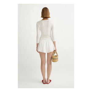 Posse - Danielle Minifalda de algodón | Blanco