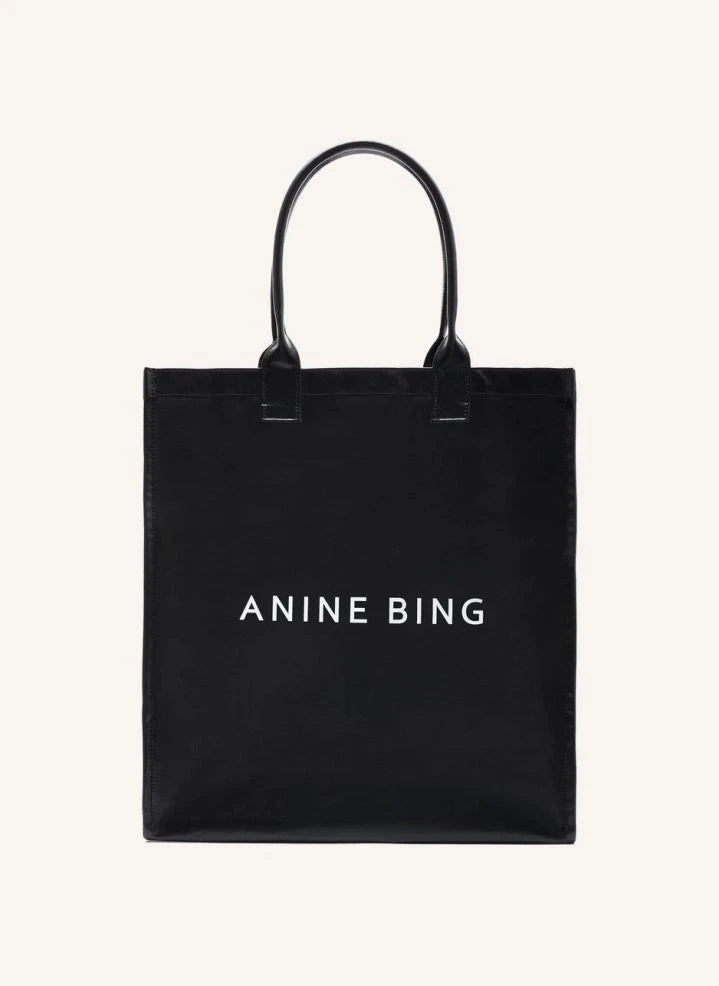 Anine Bing - Bolso tote de algodón Leonie | Negro