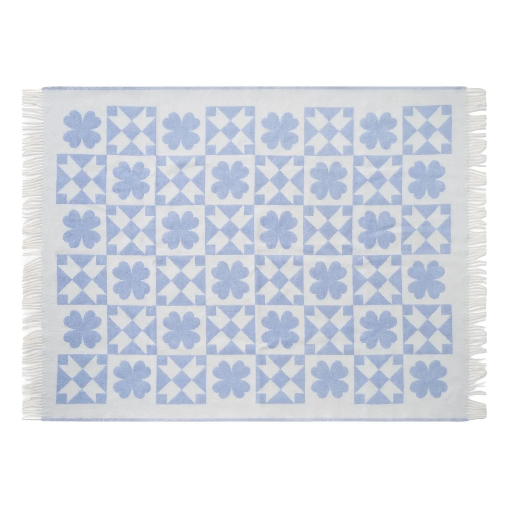 &Klevering - Colcha de retazos a cuadros | Azul