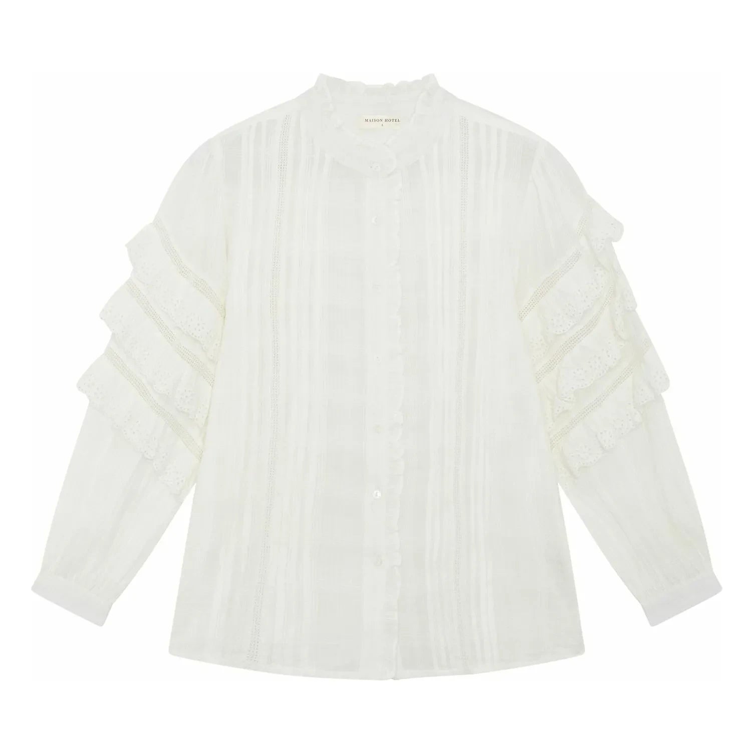 Maison Hotel - Blusa Omara de Küba Schiffli | Blanca