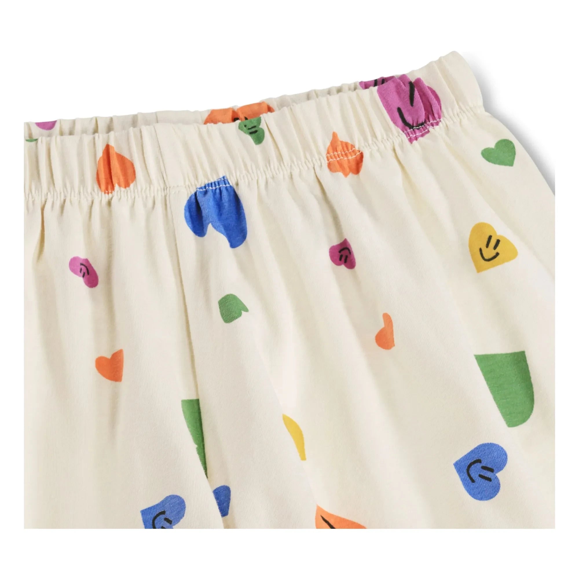 Molo - Pijama de algodón orgánico Luvis Cœurs con pantalón corto | Crudo