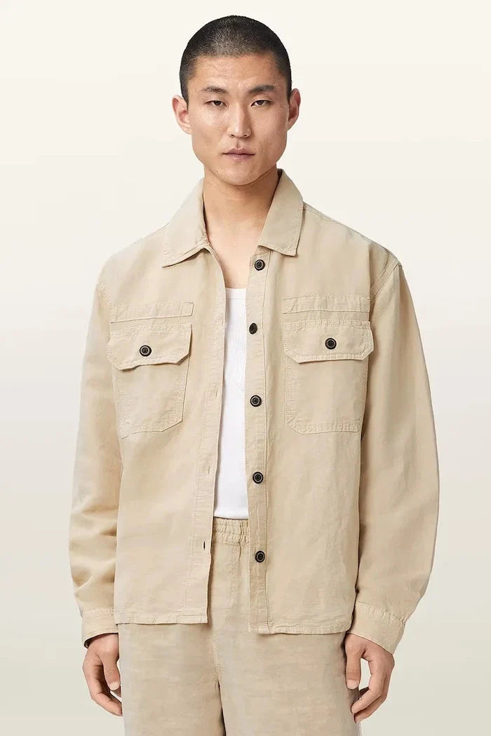Camisa de lino para hombre AllSaints KORTEN