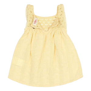 Búho - Vestido de algodón orgánico Lurex Boho | Amarillo