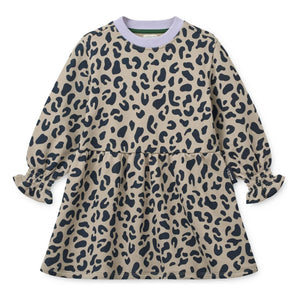 Liewood - Lia Leopard Organik Pamuk Sweat Elbise | Bej