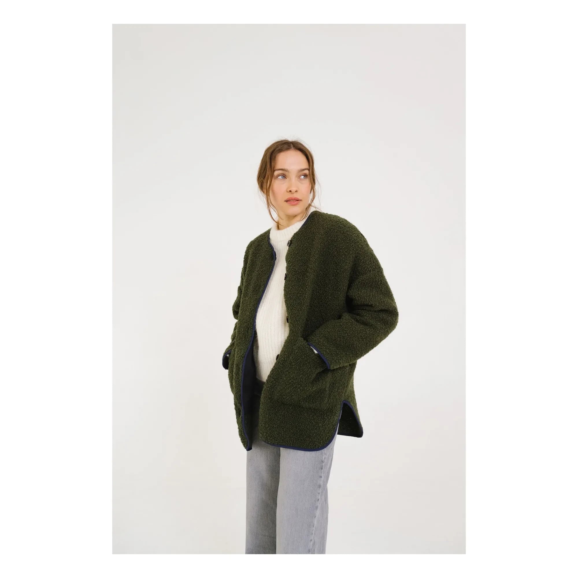 Sacrécoeur - Chaqueta 100% Lana Bari Greenlake | Verde