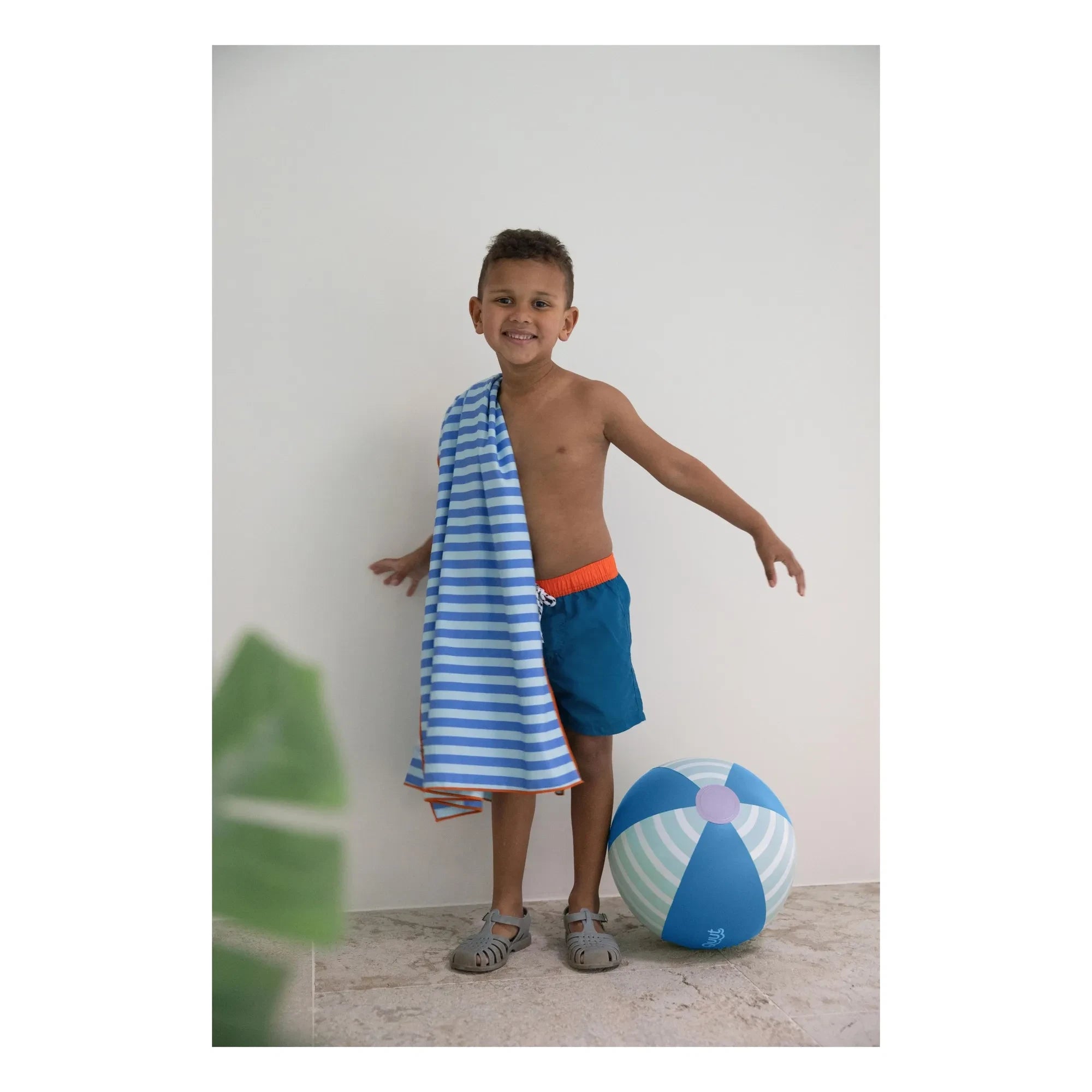 Toalla de playa de microfibra Quut - Circuit | Azul