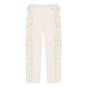 Donsje - Audun leggings de algodón orgánico con volantes | Crudo
