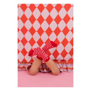 Jera Mini - Toalla fouta de rizo con volantes Losange | Rosa