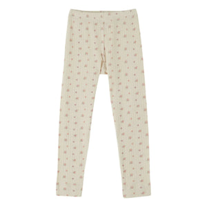 Emile et Ida - Mallas de algodón orgánico Pointelle con flores | Crema