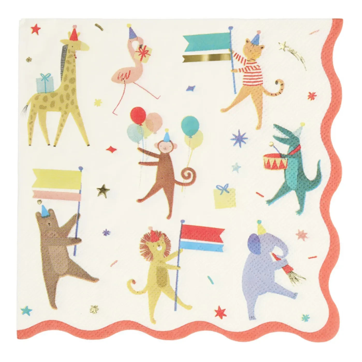 Meri Meri - Servilletas de papel Animal Parade - Juego de 16
