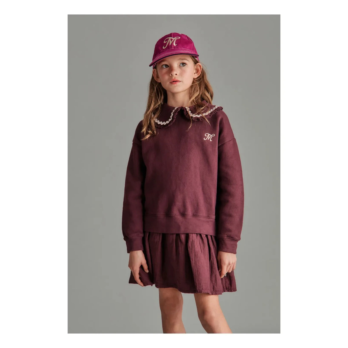 Mipounet - Vestido con cuello Peter Pan Luna | Berenjena