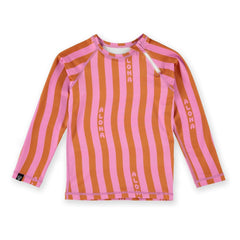Beach & Bandits - Camiseta Rayas Aloha Anti-UV Fibras Recicladas | Rosa